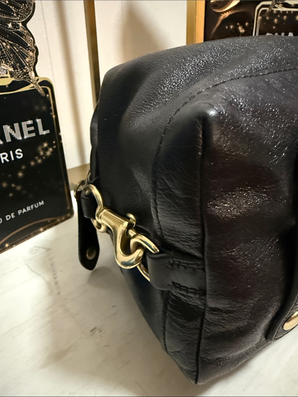 Coach Madison Sabrina Black Leather Satchel with Gold Hardware - Picture 11 of 15